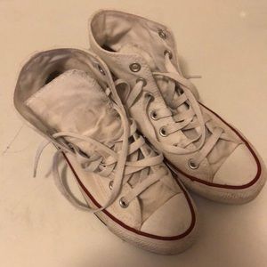 White Converse High Tops size 6 womens / 4 mens